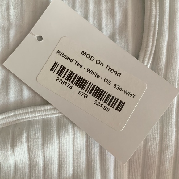 NWT Nico Ribbed Tee - White - Picture 4 of 8